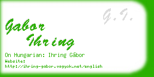 gabor ihring business card